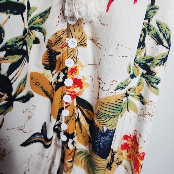 Floral Print Vneck Button Up Midi Dress - Picture 5 of 12